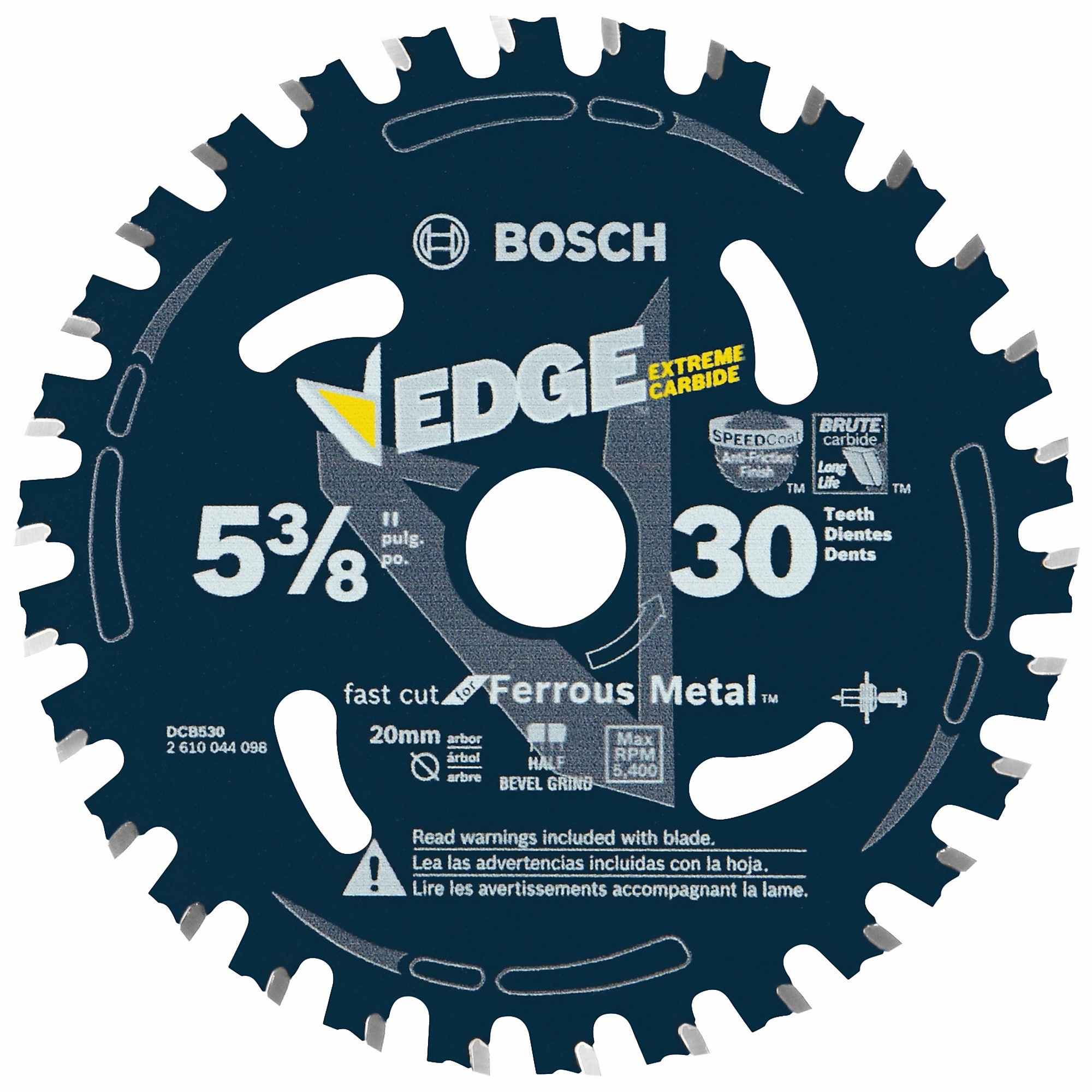 Bosch Edge Circular Saw Blade for Ferrous Metal Cutting — 5 3/8in., 30 Tooth, Model# DCB530